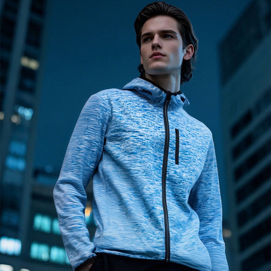 Blue amp White Contrast Hooded Jacket All Season Outdoor Protection Slim Fit Flame Resistant Comfort